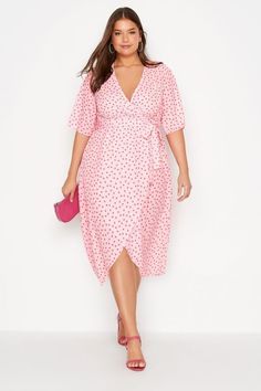 Plus Size Dresses Uk, Dresses For Apple Shape, Plus Size Pink, Elegant Wedding Guest Dress, Best Wedding Guest Dresses, Plus Swimwear, Midi Wrap Dress, Stylish Plus, Flattering Dresses