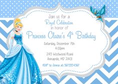 a princess birthday party with blue and white stripes