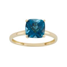 Add stunning sparkle to your ensemble with this 10k gold London blue topaz ring.RING DETAILSWidth: 8 mmMetal: 10k goldSTONE DETAILSStone type: genuine London blue topazCut: cushionSetting: prong Size: 5. Gender: unisex. Age Group: adult. London Blue Topaz Engagement Ring, Cushion Solitaire, Collection Board, Mystic Topaz Ring, Blue Topaz Engagement Ring, 10k Gold Ring, Ring Cushion, Gold Cushions, Topaz Engagement Ring