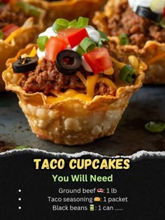 taco cupcakes you will need