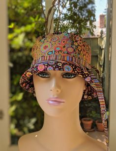 Artful hats for hair loss. My hats are custom made by me, in my one gal shop. These hats offer great coverage and are easy to wear. Floral Bucket Hat, Pretty Hats, Cotton Hat