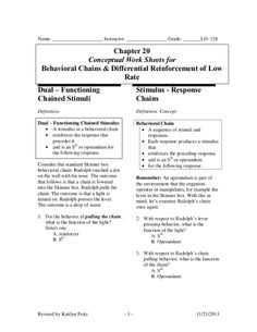 Conceptual Work Sheets for  Behavioral Chains & Differential Reinforcement Lmft Exam, Lecture Room, Behavioral Analysis, Behavior Analyst