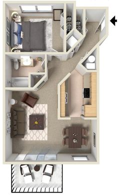 the floor plan for a two bedroom apartment