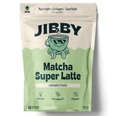 a bag of jibby matcha super latte