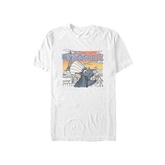 a white t - shirt with an image of godzilla on it