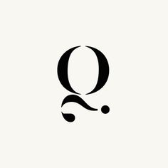 the letter q is shown in black and white