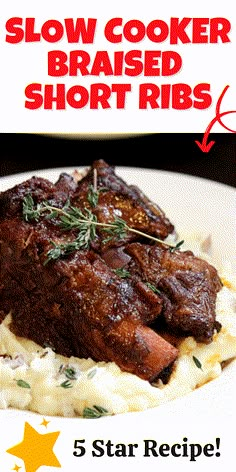 the cover of slow cooker braised short ribs