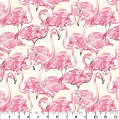 pink flamingos are standing together on a white background with light pink watercolors