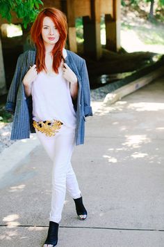 Jane Aldridge in a crazy byzantine belt South By Southwest, Feels Like Summer, Outfit Formulas, Oversized Blazer, Diy Hairstyles, Cool Kids, Her Hair