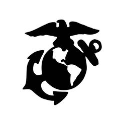 the united states marine service emblem with an eagle and globe on it's side