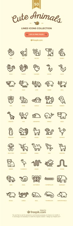 the cute animals line icons are great for logos, badges and other items that can be used