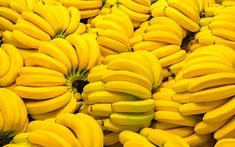 several bunches of bananas are stacked up in the same pattern as one large group of smaller ones