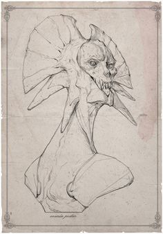 a drawing of a woman's head with an open mouth and large wings on it