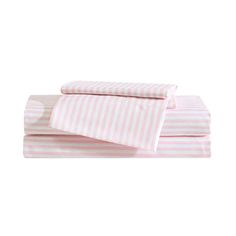 Introducing the Eddie Bauer collection for kids, featuring the Eddie Bauer ticking stripe sheet set in light pink and white stripes. This charming and understated design offers a soft, clean look that's perfect for adding a gentle touch of elegance to your child's room. The simple pink stripe pattern brings a subtle yet sweet accent, ideal for creating a soothing and stylish space without overwhelming the decor. each piece in this collection is cpsia tested to ensure it meets the highest safety Pink Bed Sheets, Kids Sheet Sets, Girl Room Inspiration, Stripe Light, Twin Bed Sheets, Kids Sheets, Pink Sheets, Toddler Bedding, College Apartment Decor