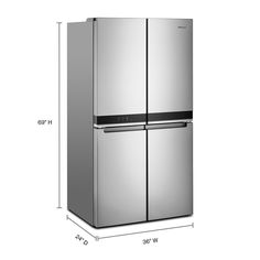 the refrigerator is tall and has two doors