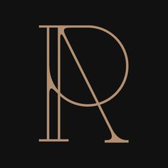 the letter p is made up of two lines and has a black background with gold lettering