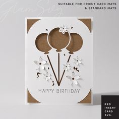 a birthday card with some flowers on it