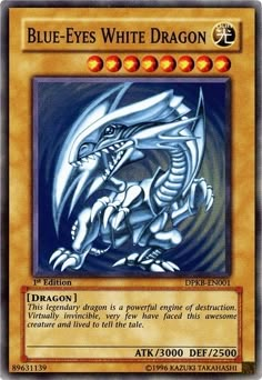 the card for blue - eyes white dragon