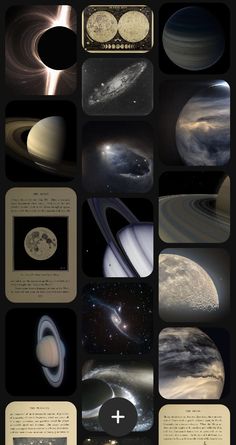 the solar system is shown with many different planets and their names in black and white