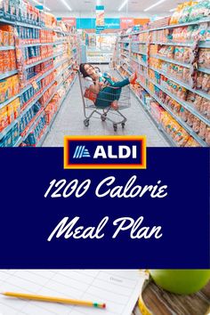 Image of a woman enjoying a grocery shopping trip at Aldi, emphasizing a 1200 calorie diet meal plan with affordable and healthy food options. Meal Prep Tips