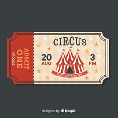 a circus ticket with an image of a tent