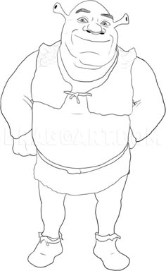 a cartoon character from the animated movie shrap coloring pages for kids and adults