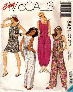 21+ Marvelous Photo of Jumpsuit Sewing Pattern Jumpsuit Sewing Pattern Vintage 90s Misses Jumpsuit Sewing Pattern Three Lengths Baggy  #EasySewingPatterns Jumpsuit Sewing Pattern, Jumpsuit Sewing, Remake Clothes, Womens Romper, Romper Sewing Pattern, Sewing Pattern Vintage, Era Fashion, Female Drawing