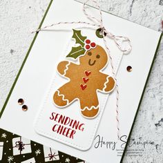 a close up of a christmas card with a ginger