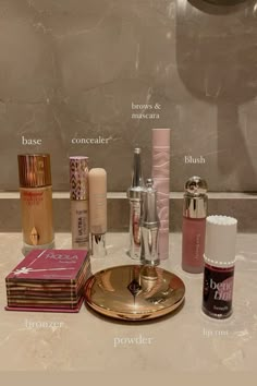 Benefit Makeup Products, Makeup Products Aesthetic Photography, Benefit Aesthetic, Makeup Essentials Aesthetic, Makeup Essentials List, Daily Makeup Products, Dior Makeup Products, Tarte Products, Dior Concealer