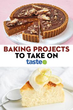 there are two pictures with the words baking projects to take on taste