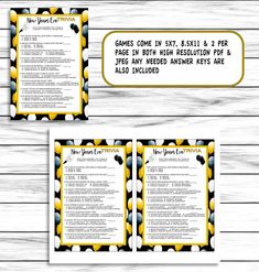 two yellow and black business cards with text