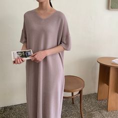 Shinning knit fabric ▶ Colors ◀ Pink Mocha Black ▶ Size ◀ One size(Free) ▶ Fabric ◀ Acrylic ▶Size Spec◀ Total Length : 118cm Chest : 55cm(Around 110cm as circular) -------------------------------------------- ▶ SHIPPING Information ◀ Delivery usually takes 10~15 business days. (Korea Post EMS) Even it is express shipping, recently it is not easy to get air space flexibly. Please, kindly wait a bit and be patient for us. *Delivery cost different from each country* -------------------------------- Oversized Knitted Dresses For Spring, Casual Long Knitted Dresses, Elegant Long Midi Dress For Loungewear, Knit Dress For Loungewear, Knit V-neck Sweater Dress For Loungewear, Elegant Knit Dress For Loungewear, Casual Knit Loungewear Dress, Casual Knit Midi Dress For Loungewear, Elegant Long Sweater Dress For Loungewear