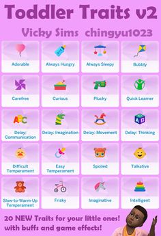 the screenshot shows different types of children's toys, and how to use them