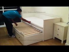 IKEA Hemnes Day (Trundle) Bed with 3 Drawers White Lit Hemnes Ikea, White Trundle Bed, Pop Up Trundle Bed, Trundle Bed Kids, Pop Up Trundle