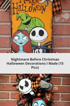 the nightmare before christmas decorations i made 15 pics on this front door for halloween