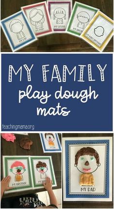 the family play dough mats are made with paper and glue to make them look like they have