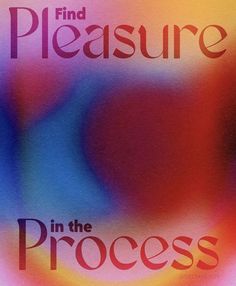 a book cover with the words find pleasure in the process