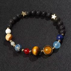 Same Day Shipping ( Usually Delivered In 2-3 Days) Real Pictures And Video Made By Me Brand New Casual Multicolor Star-shaped Jewelry, Eight Planets, Planet Jewelry, Dream Bracelet, Universe Galaxy, Gems Bracelet, Natural Stone Beads, Beads Bracelets, Couple Jewelry