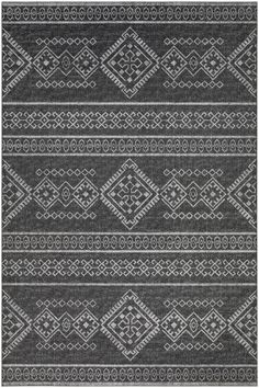 This collection is an ultra-soft flat, chenille area rug using prismatic color processing. Crafted in the USA with 100% polyester pile with premium non-skid backing. The entire family will love these transitional to southwest tribal patterned area rugs. Shake out or use straight suction with vacuum, do not use a beater bar. Machine washable in cold water and air dry, some sizes may be too large for a residential washing machine and is family and pet friendly. Addison Rugs Yuma 5 X 8 (ft) Gray Indoor/Outdoor Geometric Southwestern Machine Washable Area Rug Polyester in Black | AYU44GR5X8 Southwest Area Rugs, Outdoor Cleaning, Southwestern Area Rugs, Rug Company, Transitional Rugs, Washable Area Rugs, Hand Tufted Rugs, Nebraska Furniture Mart, White Area Rug