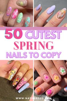 Spring nails inspiration and other fun nail designs. Spring Nail Ideas, Simple Spring Nails, May Nails, Nail Color Trends, Spring Nail Trends, Cute Spring Nails, 2024 Outfits, Cute Nail Art Designs, Spring Nail Colors