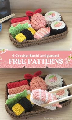 crochet sushi amigurum free patterns are available for purchase in the store