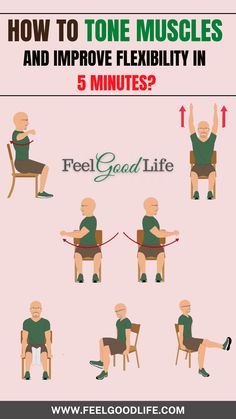 how to tone muscles and improve flexibility in 5 minutes? info graphic by feel good life