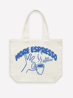 More Espresso Tote Bag – AnotherCottonLab Tot Bag Design, Coffee Shop Merch, Tote Bag Inspiration, Cool Tote Bags, Tote Bags Design, Coffee Merch, Tote Bag Ideas, Brand Merch