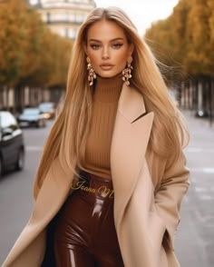 Hello Lady, Lady Luxury, Elegance Fashion, Trench Coat Outfit, Coat Outfit, Chic Leather, Girls World, Autumn Outfits, Coat Outfits