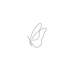 a single line drawing of a butterfly