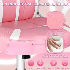 pink and white chair with instructions for how to use the nail polisher on it