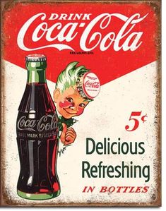 an old coca - cola sign advertising delicious refreshing in bottles