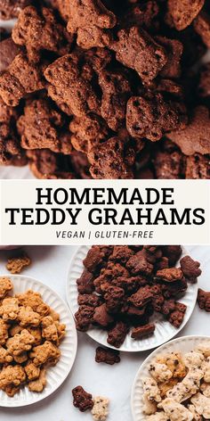 homemade teddy grahams on plates with text overlay