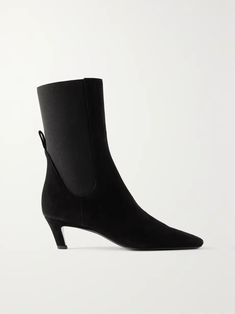 TOTEME The Mid Heel suede Chelsea boots | NET-A-PORTER Toteme Boots, Cinch Bag, Suede Chelsea Boots, Shoes Boots Ankle, Fine Watches, Ski Wear, Mid Heel, Elegant Outfit, Net A Porter