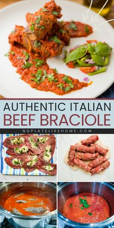 For a family-friendly dinner, here's the best Italian beef braciole recipe! It has seasoned tender steak slowly cooked in a homemade tomato sauce that will take you back in time. This beef recipe for dinner is low-carb and gluten-free! Try it now! Best Italian Dishes, Easy Italian Dinner, Beef Braciole, Braciole Recipe, Healthy Italian Recipes, Favorite Pasta Recipes, Italian Dinner Recipes, Healthy Italian, Italian Recipes Traditional